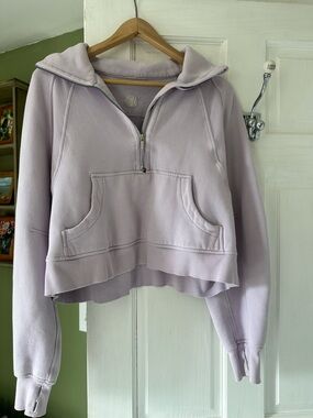 lululemon athletica Cropped Half-Zip Hoodie in Light Lavender